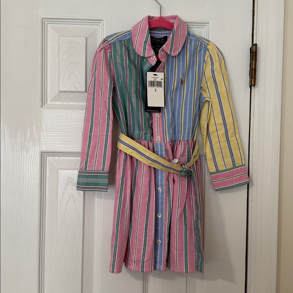 Ralph Lauren Colorful Striped Shirt Dress